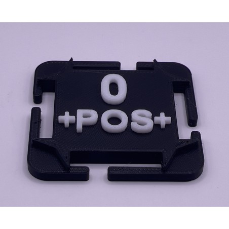 Attache molle groupe sanguin en PLA noir et blanc