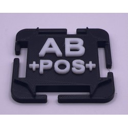 Attache molle groupe sanguin en PLA noir et blanc