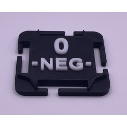 Attache molle groupe sanguin en PLA noir et blanc