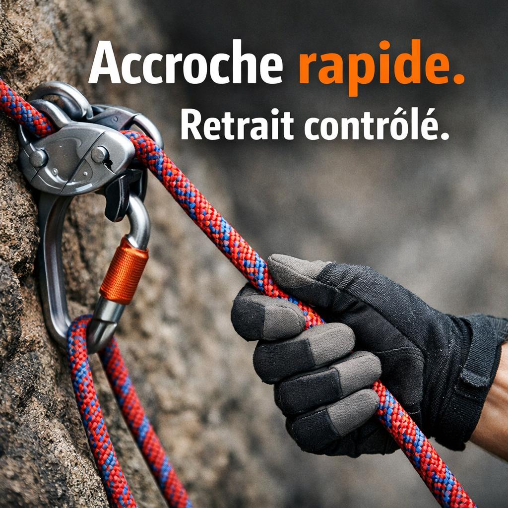 Accroche rapide, retrait contrôlé